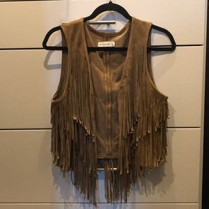 Abercrombie & Fitch Suede Fringe Vest